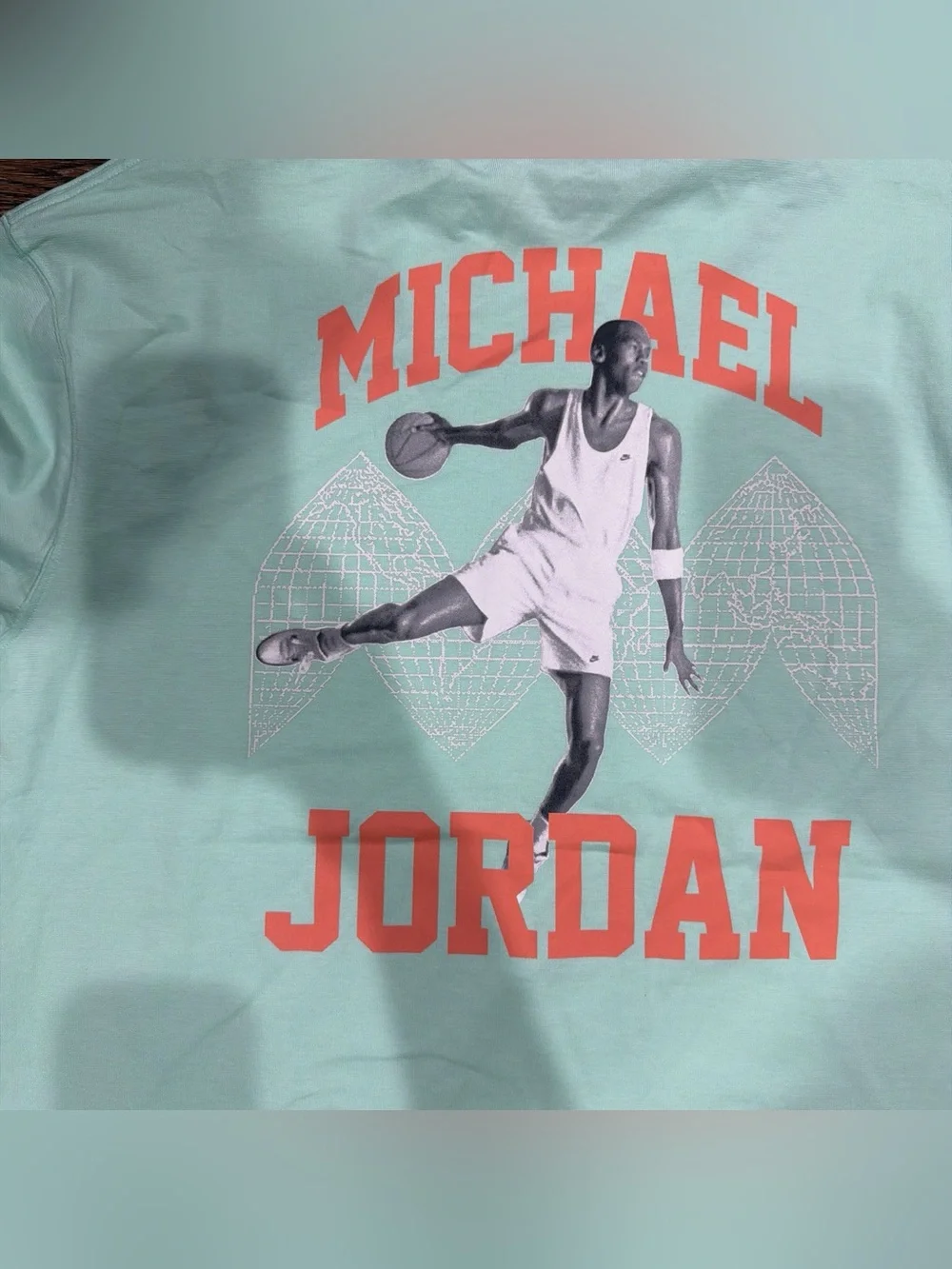 Jordan Short Sleeve Tee in Mint Green with Small Pink Logo